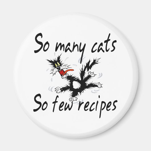 猫が多くてレシピが少ない マグネット (正面)