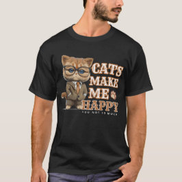 猫が多くなくて幸せになクールる Tシャツ