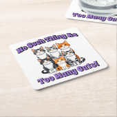 猫が多過ぎるなんて！ スクエアペーパーコースター (アングル)