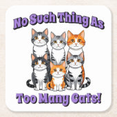 猫が多過ぎるなんて！ スクエアペーパーコースター (正面)