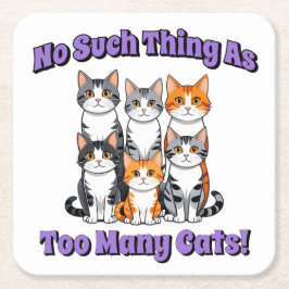 猫が多過ぎるなんて！ スクエアペーパーコースター