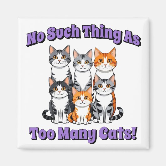 猫が多過ぎるなんて！ マグネット (正面)