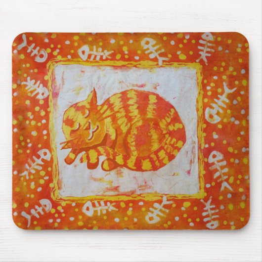 猫が夢に見る魚 マウスパッド (正面)