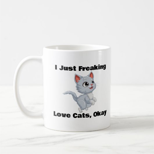 猫が大好きだからキャットコーヒーマグ コーヒーマグカップ (左)