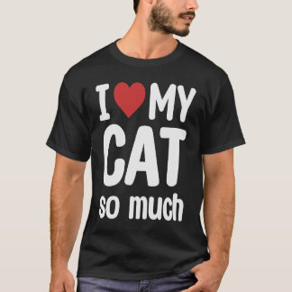 猫が大好きでハート Tシャツ