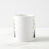 猫が大好きでビーガンだけの可愛い少女 コーヒーマグカップ (中央)