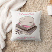 猫が大好きで、良い本 クッション (ブランケット)