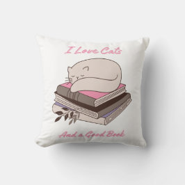 猫が大好きで、良い本 クッション