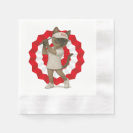 猫が大好きなゴルファーのためのカナダの日 縁ありカクテルナプキン