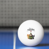 猫が大好きなプレイヤーのためのクリスマスツリー 卓球ボール (ネット)
