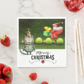 猫が大好きなプレーヤーのためのテニスクリスマス スタンダードランチョンナプキン (インサイチュ)