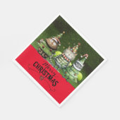 猫が大好きなプレーヤーのためのテニスクリスマス スタンダードランチョンナプキン (角)