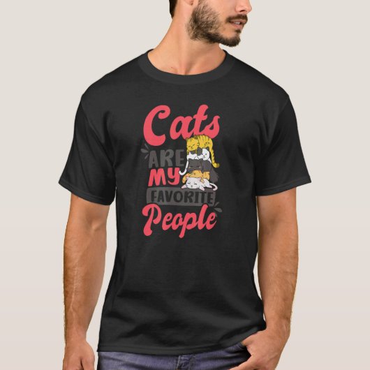 猫が大好きな人へ 猫バカ飼い主 Tシャツ (正面)