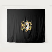 猫が大好きな女の子かわいい子猫恋人の子に タペストリー (正面(横))