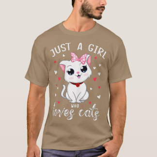 猫が大好きな女の子かわいい猫好きガールギ Tシャツ