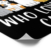 猫が大好きな女の子かわいい猫好き ポスター (角)