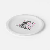 猫が大好きな女の子がかわいい動物の猫 ペーパープレート (アングル)