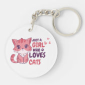 猫が大好きな女の子がかわいい猫のシャツ キーホルダー (裏面)