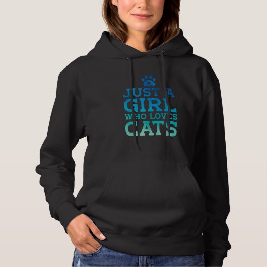 猫が大好きな女の子が猫の飼い主キャットトレーナー パーカ (正面)