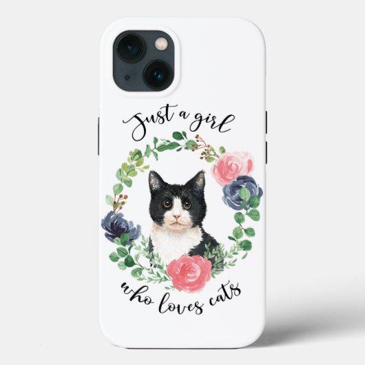 猫が大好きな女の子だけの青いフローラ Case-Mate iPhoneケース (裏面)