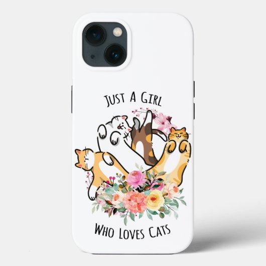 猫が大好きな女の子フローラドードル Case-Mate iPhoneケース (裏面)