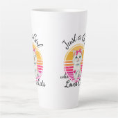 猫が大好きな女の子 カフェラテマグ (正面)