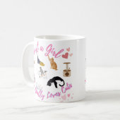 猫が大好きな女の子 コーヒーマグカップ (正面左)