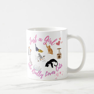 猫が大好きな女の子 コーヒーマグカップ