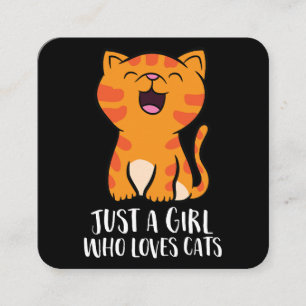 猫が大好きな女の子 スクエア名刺