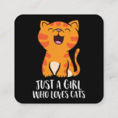 猫が大好きな女の子 スクエア名刺 (裏面)