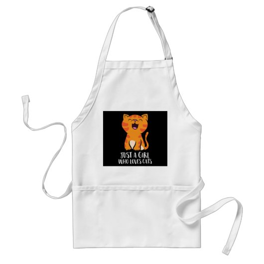 猫が大好きな女の子 スタンダードエプロン (正面)