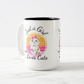 猫が大好きな女の子 ツートーンマグカップ (正面左)