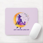 猫が大好きな女の子 マウスパッド (マウス)