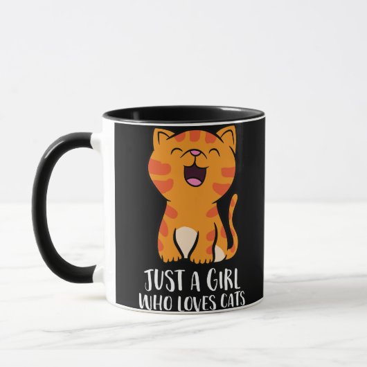 猫が大好きな女の子 マグカップ (左)