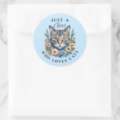 猫が大好きな女の子 ラウンドシール (バッグ)