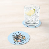 猫が大好きな女の子 ラウンドペーパーコースター (インサイチュ)