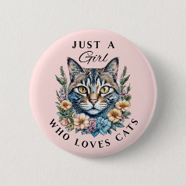 猫が大好きな女の子 缶バッジ
