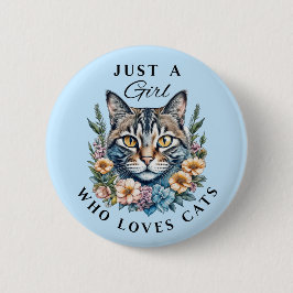 猫が大好きな女の子 缶バッジ