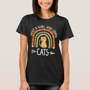 猫が大好きな少女のかわいい猫好き Tシャツ