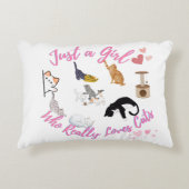 猫が大好きな少女 アクセントクッション (正面)