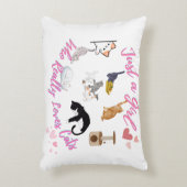 猫が大好きな少女 アクセントクッション (正面(垂直))