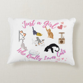 猫が大好きな少女 アクセントクッション