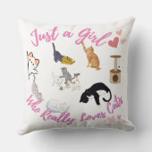 猫が大好きな少女 クッション (裏面)