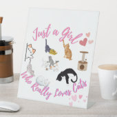 猫が大好きな少女 台座サイン (インサイチュ)