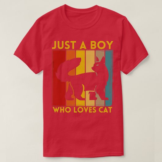 猫が大好きな少年 Tシャツ (デザイン正面)