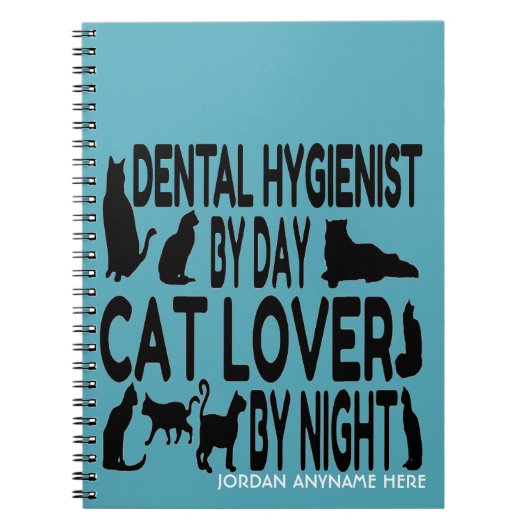 猫が大好きな歯科衛生士カスタムさん ノートブック (正面)