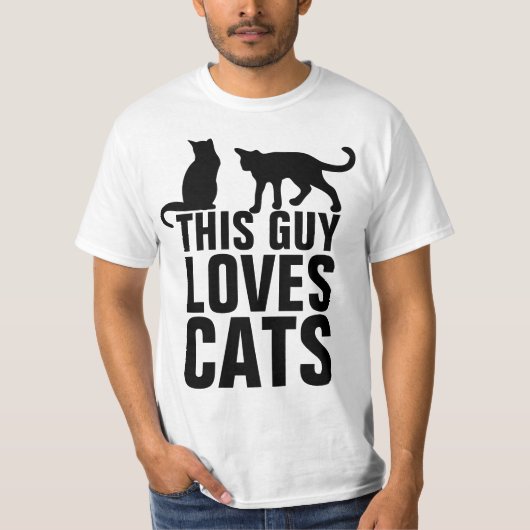 猫が大好きな男のTシャツ Tシャツ (正面)