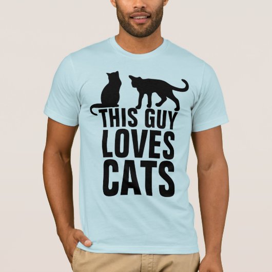 猫が大好きな男のTシャツ Tシャツ (正面)