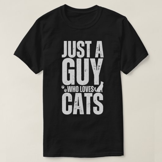 猫が大好きな男 Tシャツ (デザイン正面)
