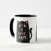 猫が大好きのかわいい漫画 マグカップ (正面左)